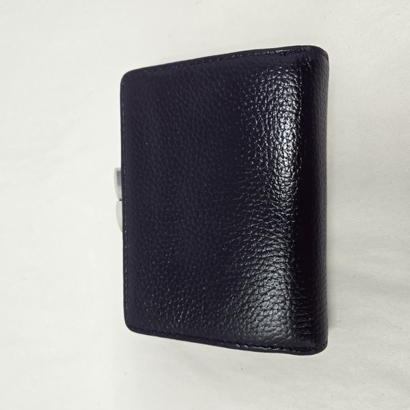 Vintage Italian Fiocchi Women Wallet Deep Purple Leather Fit In Hand Snap Close - Picture 6 of 10